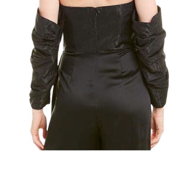 Flor Et Al Jumpsuit Off Shoulder Taffeta Polyester Formal Black Tie 4 NWT $695 - Picture 10 of 14